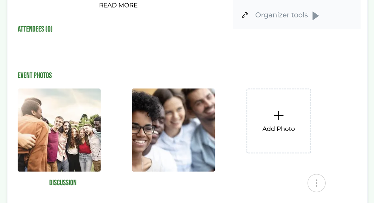 event image attachments UI